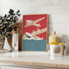 decor Vintage Airplanes Poster captivating blend gray orange hues stunning wall art perfect enthusiasts memorable gift artwork space