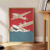 decor Vintage Airplanes Poster captivating blend gray orange hues stunning wall art perfect enthusiasts memorable gift artwork space