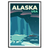 breathtaking beauty Alaska vibrant travel poster serene green blue hues stunning wall art essence landscapes unique gift artwork space A4 cm A0