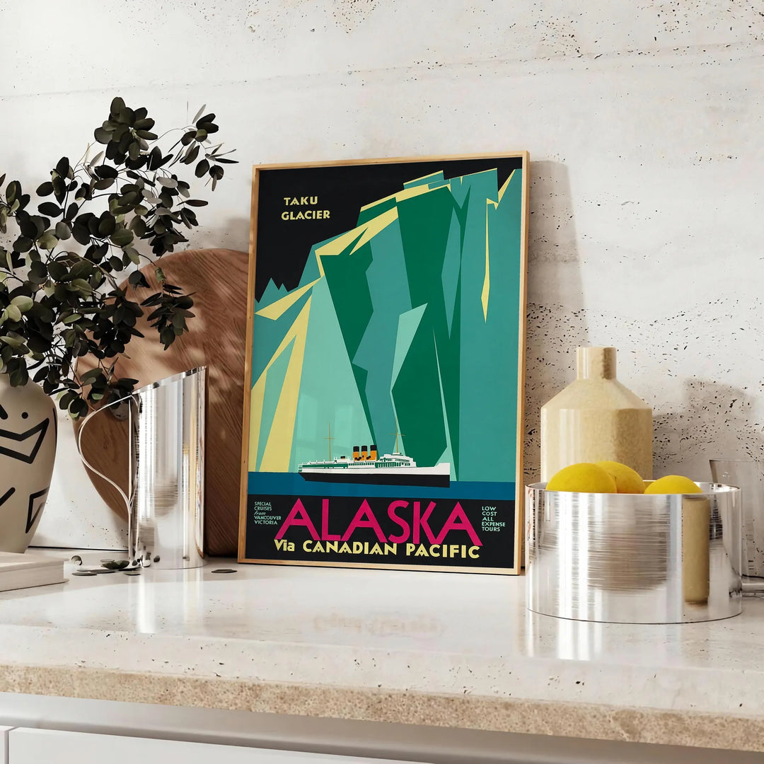 Alaska Travel Poster Art Travel Poster High Quality Frame Premium Print Home Decor Color