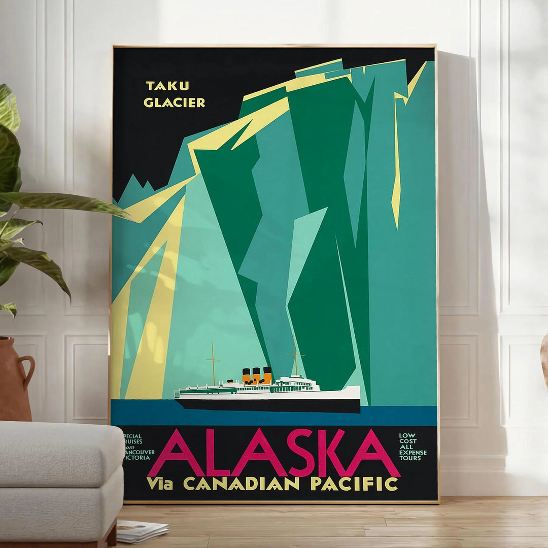 Alaska Travel Poster Art Travel Poster High Quality Frame Premium Print Home Decor Color