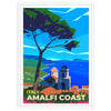 Affiche captivante côte amalfitaine Italie nuances marron vert beauté naturelle région pittoresque idéal amoureux voyages paysages