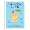 splash style space vibrant Amaretto Sour Cocktail poster bold blue yellow hues eye wall art perfect gift lovers unframed option stunning print