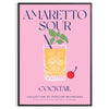 space vibrant Amaretto Sour Cocktail poster stunning mix yellow blue wall art perfect blend flavor color ideal gift artwork decor frame