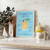splash style space vibrant Amaretto Sour Cocktail poster bold blue yellow hues eye wall art perfect gift lovers unframed option stunning print