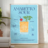 splash style space vibrant Amaretto Sour Cocktail poster bold blue yellow hues eye wall art perfect gift lovers unframed option stunning print