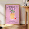 space vibrant Amaretto Sour Cocktail poster stunning mix yellow blue wall art perfect blend flavor color ideal gift artwork decor frame
