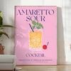 space vibrant Amaretto Sour Cocktail poster stunning mix yellow blue wall art perfect blend flavor color ideal gift artwork decor frame