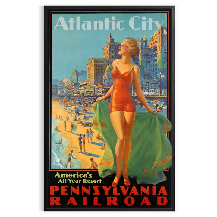 Amérique Atlantic City Railroad voyage affiche Art 