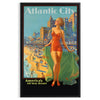 charm Atlantic City stunning travel poster vibrant green blue hues wall art piece unique gift refreshing touch room sizes A4 cm A0