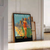 charm Atlantic City stunning travel poster vibrant green blue hues wall art piece unique gift refreshing touch room sizes A4 cm A0