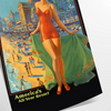 charm Atlantic City stunning travel poster vibrant green blue hues wall art piece unique gift refreshing touch room sizes A4 cm A0