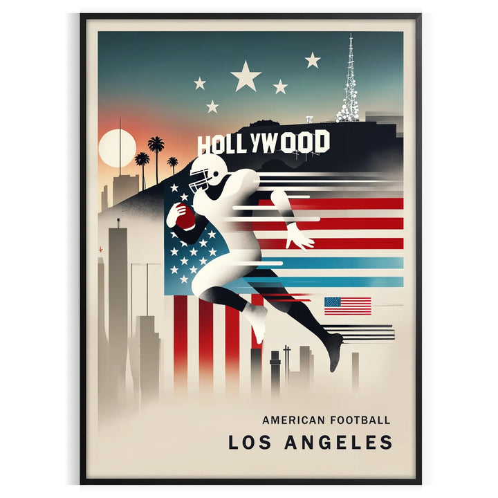 American Football Los Angeles Poster Travel Poster High Quality Frame Premium Print Home Decor Color