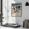 spirit 1984 LA Olympics vibrant American football poster wall art unique gift artwork excitement Los Angeles games various sizes A4 cm A0