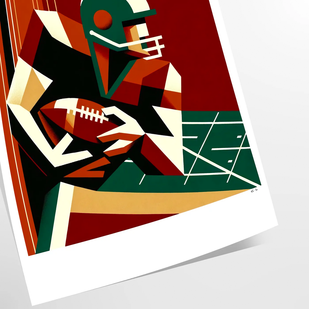 American Football Print 1 Travel Poster High Quality Frame Premium Print Home Decor Color