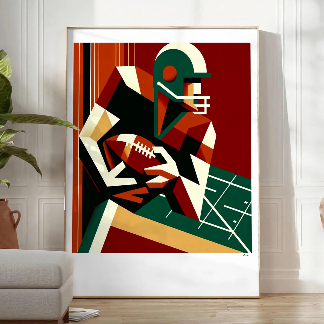 American Football Print 1 Travel Poster High Quality Frame Premium Print Home Decor Color