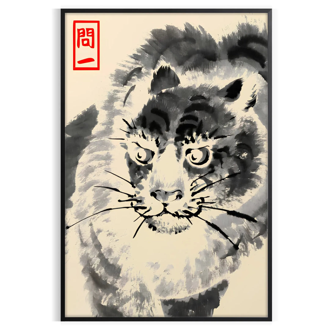 Angry Tiger Matsumoto Hoji Japan Poster Travel Poster High Quality Frame Premium Print Home Decor Color