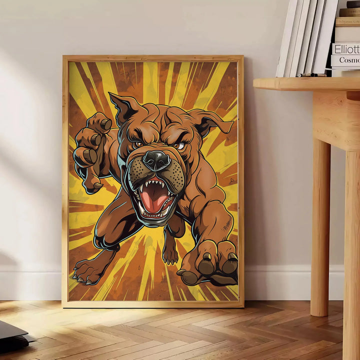 Angry Dog Wildlife Poster Travel Poster High Quality Frame Premium Print Home Decor Color