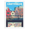 espace affiche élégante Amsterdam nuances gris bleu cadeau amoureux ville cadre