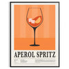 space vibrant Aperol Spritz cocktail poster orange black hues captivating wall art ideal gift stunning addition home decor sizes A4 cm A0