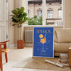 space captivating Aperol cocktail art poster vibrant blue yellow hues wall print ideal gift lovers splash creativity room available