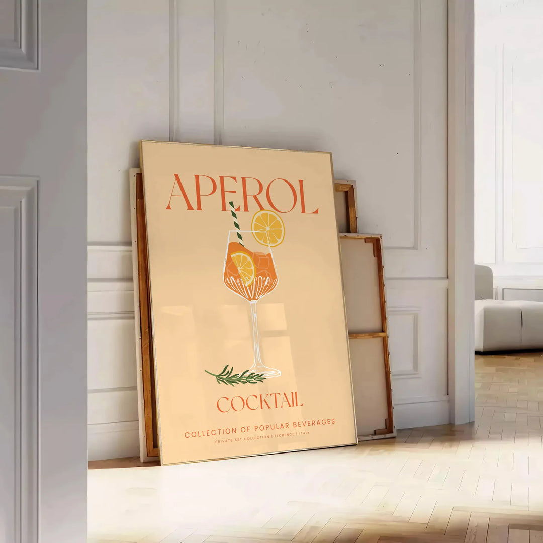 Aperol Cocktail Wall Print Travel Poster High Quality Frame Premium Print Home Decor Color