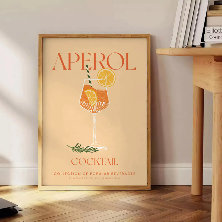 Aperol Cocktail Wall Print Travel Poster High Quality Frame Premium Print Home Decor Color