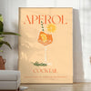 space vibrant Aperol cocktail poster stunning blend orange gray hues eye wall art perfect gift enthusiast unframed formats decor needs