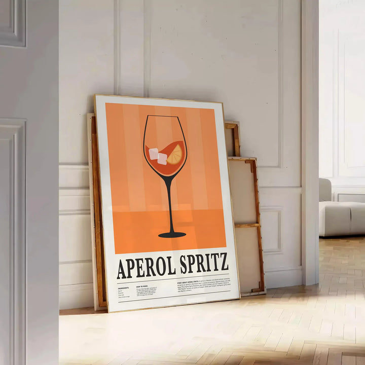 Aperol Spritz Cocktail Print Travel Poster High Quality Frame Premium Print Home Decor Color