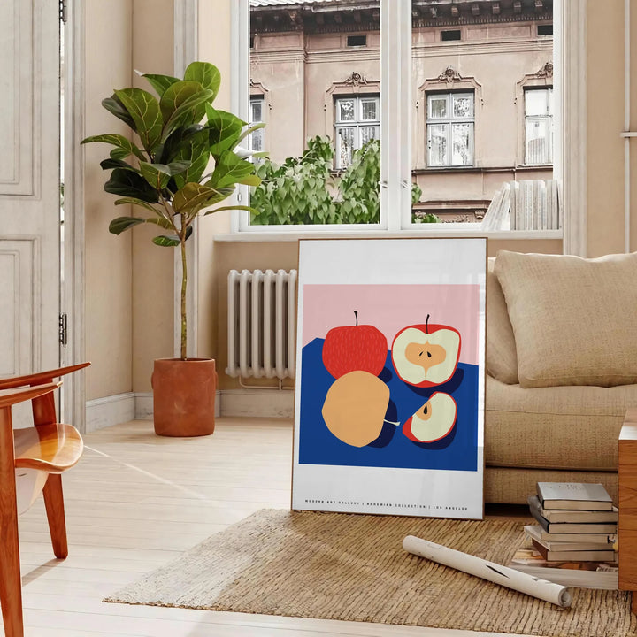 Apple Fruit Art Travel Poster High Quality Frame Premium Print Home Decor Color