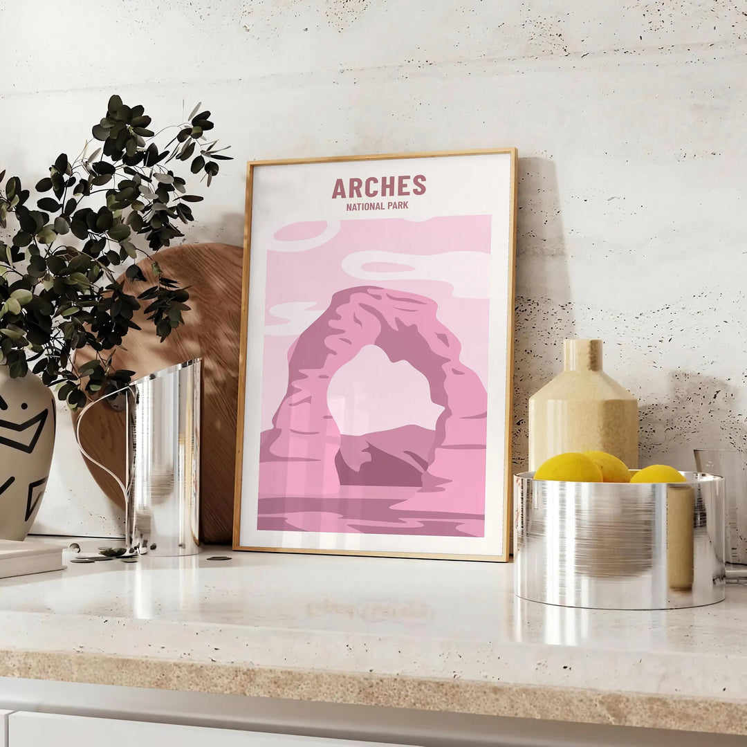 Arches Travel Graphic Wall Art Travel Poster High Quality Frame Premium Print Home Decor Color