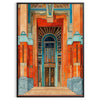 elegance Art Deco building watercolor poster green blue hues modern wall addition unique gift print space sophistication various sizes A4 cm A0