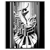 space stunning Art Deco Music Dance poster chic black gray palette captivating wall perfect jazz lovers style enthusiasts unique gift personal decor print