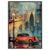 space Art Deco travel poster stunning green orange hues wall unique gift artwork vintage charm room ideal print enthusiast traveler