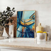 space stunning Art Deco building style poster vibrant green blue hues captivating wall print perfect gift elegance room décor today sizes A4 cm A0