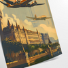 space Art Deco travel poster vibrant blend green orange hues wall thoughtful gift stylish print timeless elegance room unframed artwork option