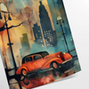 space Art Deco travel poster stunning green orange hues wall unique gift artwork vintage charm room ideal print enthusiast traveler