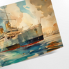 Affiche Art déco voyage nuances vert bleu cadeau une touche élégance vintage intérieur A4 cm A0