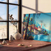 une affiche exceptionnelle style peinture voyage art élégantes nuances gris noir intérieur cadeau disponible encadrement