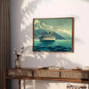 timeless elegance Art Deco travel poster vibrant green blue hues captivating wall ideal gift lovers touch vintage charm space unframed version stunning artwork