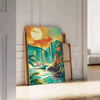 style art voyage un monde couleurs vert bleu parfait intérieur cadeau artistique unique affiche cadre