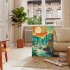 style art voyage un monde couleurs vert bleu parfait intérieur cadeau artistique unique affiche cadre
