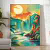 style art voyage un monde couleurs vert bleu parfait intérieur cadeau artistique unique affiche cadre