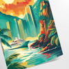 style art voyage un monde couleurs vert bleu parfait intérieur cadeau artistique unique affiche cadre