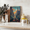 allure travel exquisite Art Deco poster vibrant green blue hues wall thoughtful gift artwork touch elegance space timeless print collection