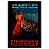 Affiche vintage captivante thème voyage Atlantic City nuances noir gris cadeau unique amateurs version rétro