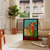 charm yesteryear Atlantic City vintage travel poster vibrant green orange hues captivating wall art ideal gift enthusiast unframed options space
