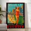charm yesteryear Atlantic City vintage travel poster vibrant green orange hues captivating wall art ideal gift enthusiast unframed options space