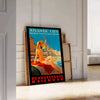 timeless charm Atlantic City vintage travel poster bold blue black hues stunning wall art thoughtful gift space sizes A4 cm A0