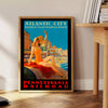 timeless charm Atlantic City vintage travel poster bold blue black hues stunning wall art thoughtful gift space sizes A4 cm A0
